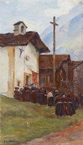 Procession A La Chapelle Des Hauderes by Paul Virchaux
