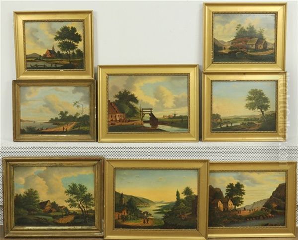 Landschappen: Boerderij Aan Sloot, Figuren Aan Bergmeer, En Andere Voorstellingen (8) - view 1