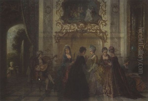 Elegante Gesellshcaft Im Rokokosalon - view 1