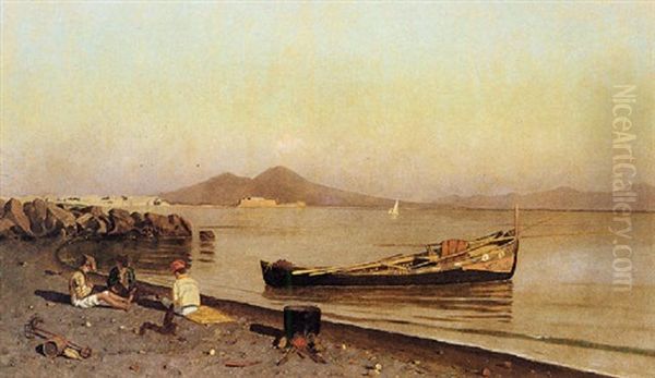 Golfo Di Napoli Da Mergellina Con Il Vesuvio Sullo Sfondo - view 1