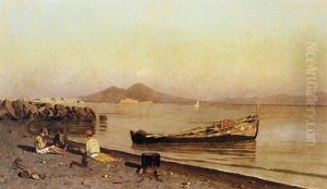 Golfo Di Napoli Da Mergellina Con Il Vesuvio Sullo Sfondo by Eliseu Visconti