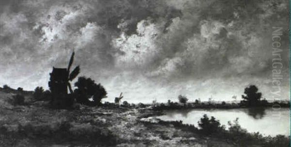 Gewitterlandschaft Mit Windmuhlen - view 1
