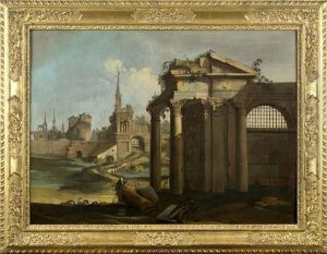 Caprice Architectural Avec Ruines Et Personnages