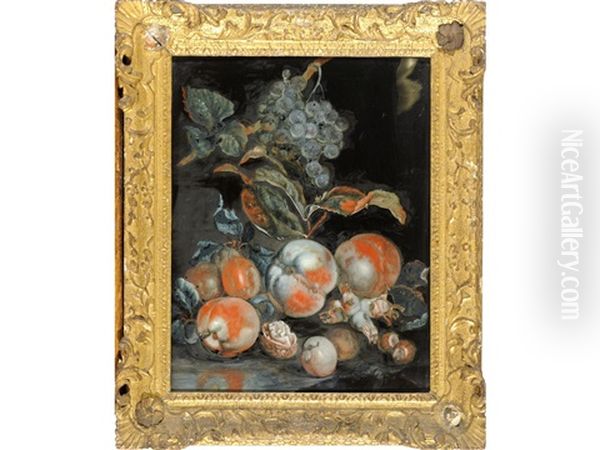 Still Life Of Peaches, Grapes And Nuts - view 1