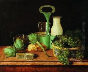 Nature Morte Au Panier De Raisins Et Artichauts