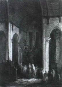 The Interior Of A Dutch Synagogue