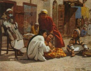 Young Arab Boys In A Market by Wilhelm A. Vita