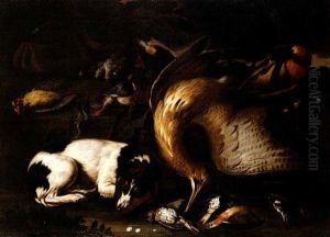 Natura Morta Con Cane E Cacciagione by Candido Vitali
