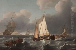 Seascape With Sailing Ships by Wigerus Vitringa