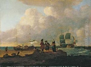Handelsschiffe Und Kaufleute An Der Kuste by Wigerus Vitringa