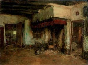 Interior With A Cat by Arthur Briet