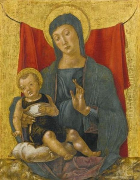 The Madonna And Child Before A Red Curtain - view 1