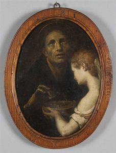Santo Con Angelo by Antonio Viviani Il Sordo
