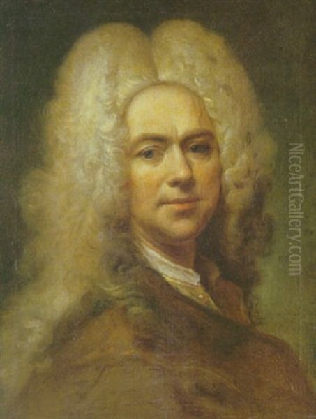 Portrait D'homme En Buste A La Veste Marron - view 1
