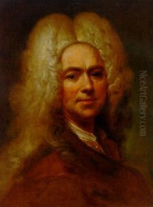 Portrait Of A Gentleman In A Brown Jacket, Wearing A Wig