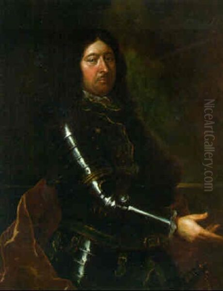 Portrait Of A Nobleman, Three-quarter-length, In Armour And A Red Mantle - view 1
