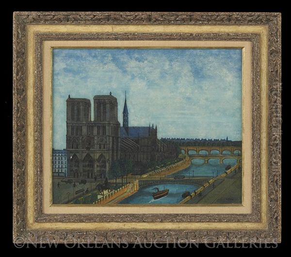 Notre Dame De Paris Et La Seine by Louis Vivin