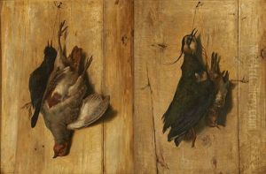 Trophee De Chasse Sur Trompe-l"oeil De Bois (2 Works) by Tommaso De Vivo