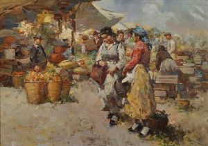 Reges Treiben Auf Dem Bauernmarkt by W. Emerich Vizkelety