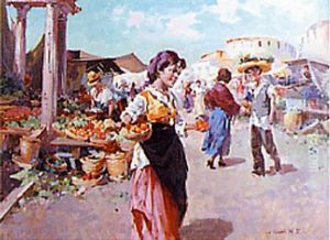 Market Scene by W. Emerich Vizkelety