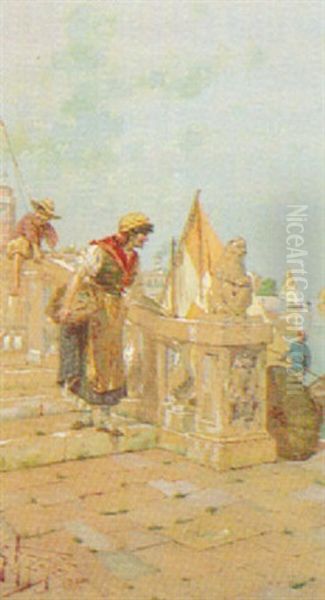 Venezianische Szene An Einem Kai - view 1