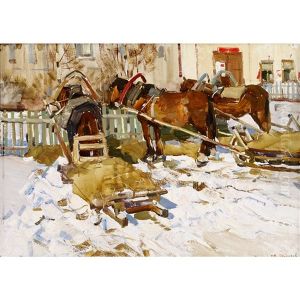 Horsecarts In Winter
