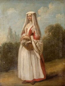 Jeune Frascatane Dans Un Paysage by Nicolas Vleughels