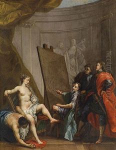 Apelles Malt Campaspe In Gegenwart Alexanders Des Grosen by Nicolas Vleughels