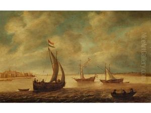Schiffe Auf Ruhiger See by Simon De Vlieger