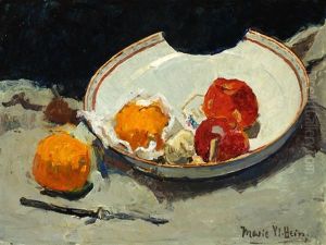 Shaving Bowl With Apples And Oranges by Johanna Vlielander Hein