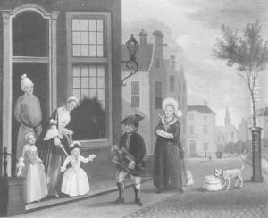 A Street Scene With A Family Listening To A Hurdy Gurdy Player A Street Scene With A Family Listening To A Hurdy Gurdy Player