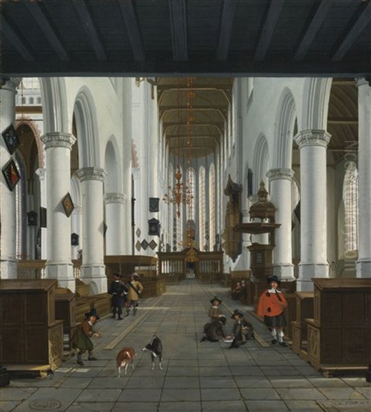 Interior Of The Oude Kerk At Delft - view 1