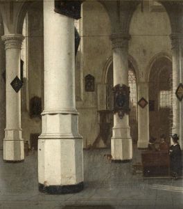 Vue De L'interieur De La Oude Kerk A Delft by Hendrick Cornelisz van der Vliet