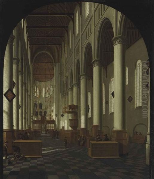 A View Of The Interior Of The New Church, Delft, In A Painted Arch - view 1
