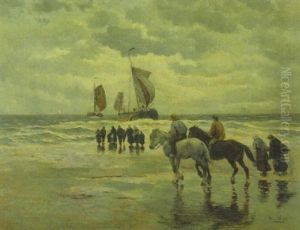 Ankunft Der Fischerboote by Willem van der Vliet