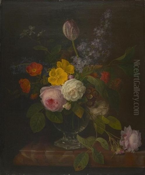 Stillleben Mit Rosen, Flieder, Tulpe Und Hortensie - view 1