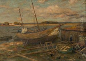 Schiffswerft In Brake An Der Weser by Fritz Voellmy