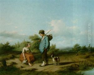 Peasants Meeting On A Country Road by Elias Voet