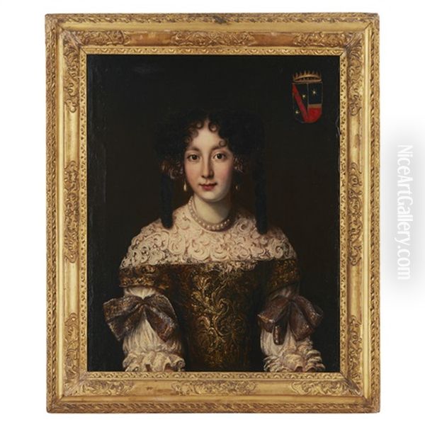 Portrait Of A Lady, Half-length, In A Brown Dress - view 1