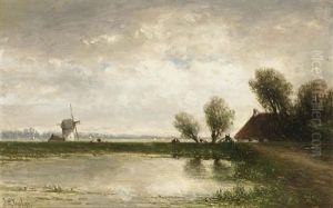 A Polder Landscape by Johannes Gysbert Vogel the Younger