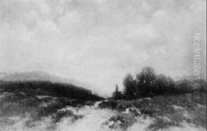A Mountainous Wooded Landscape by Johannes Gysbert Vogel the Younger