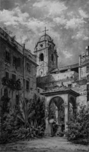 Frau Am Ziehbrunnen (cortile Di S. Silvestro) by Carl Vogel