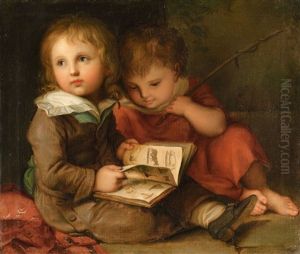 The Painter's Children - Carl Christian And Friedrich Vogel by Christian Leberecht Vogel
