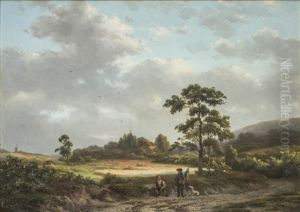 Untitled - Figures Stopped On A Country Road