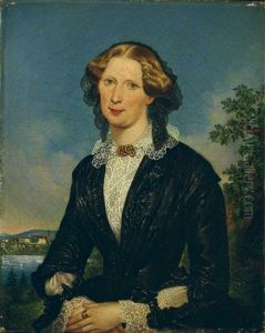 Bildnis Einer Dame In Schwarzem Kleid by Ludwig (Georg L.) Vogel