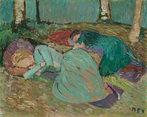 Martha Vogeler Und Paula Modersohn-becker Im Garten Schlafend - view 1