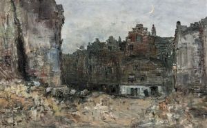 Urban Area During Demolition, Dusk