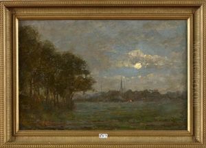 Paysage De Campagne Au Clair De Lune Paysage De Campagne Au Clair De Lune