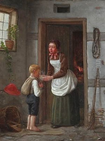 Interior With Mother And Son In A Doorway - view 1