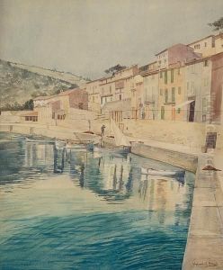 Fishing Boats At Soller De Mallorca by Ernest Edward Briggs